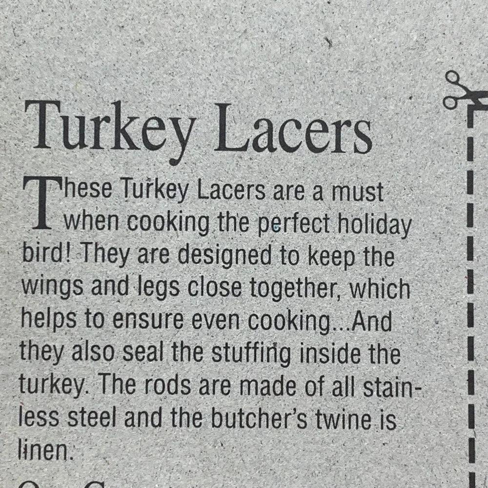 Vintage Good Cook Turkey Lacers Stainless Steel‎ Kitchen Thanksgiving New